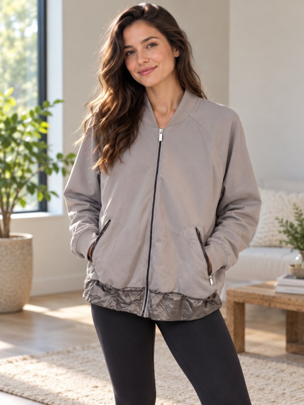 Lululemon Swept Along Jacket Women’s Size Xl Dark Chrome Athleisure Satin